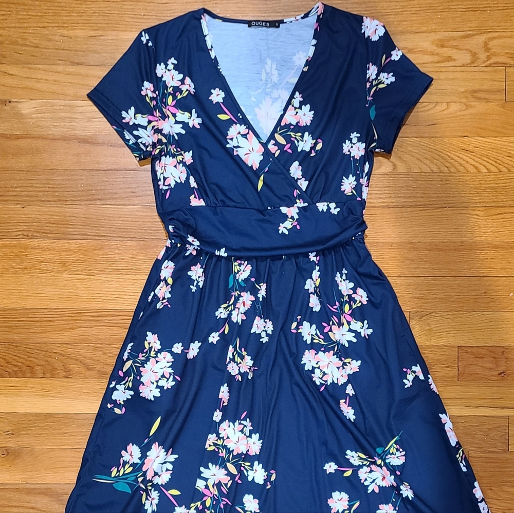 Ouges Summer Wedding Short Sleeve Dress - image 1